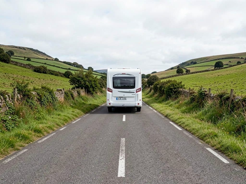 Autocaravana recorriendo carreteras de Galicia